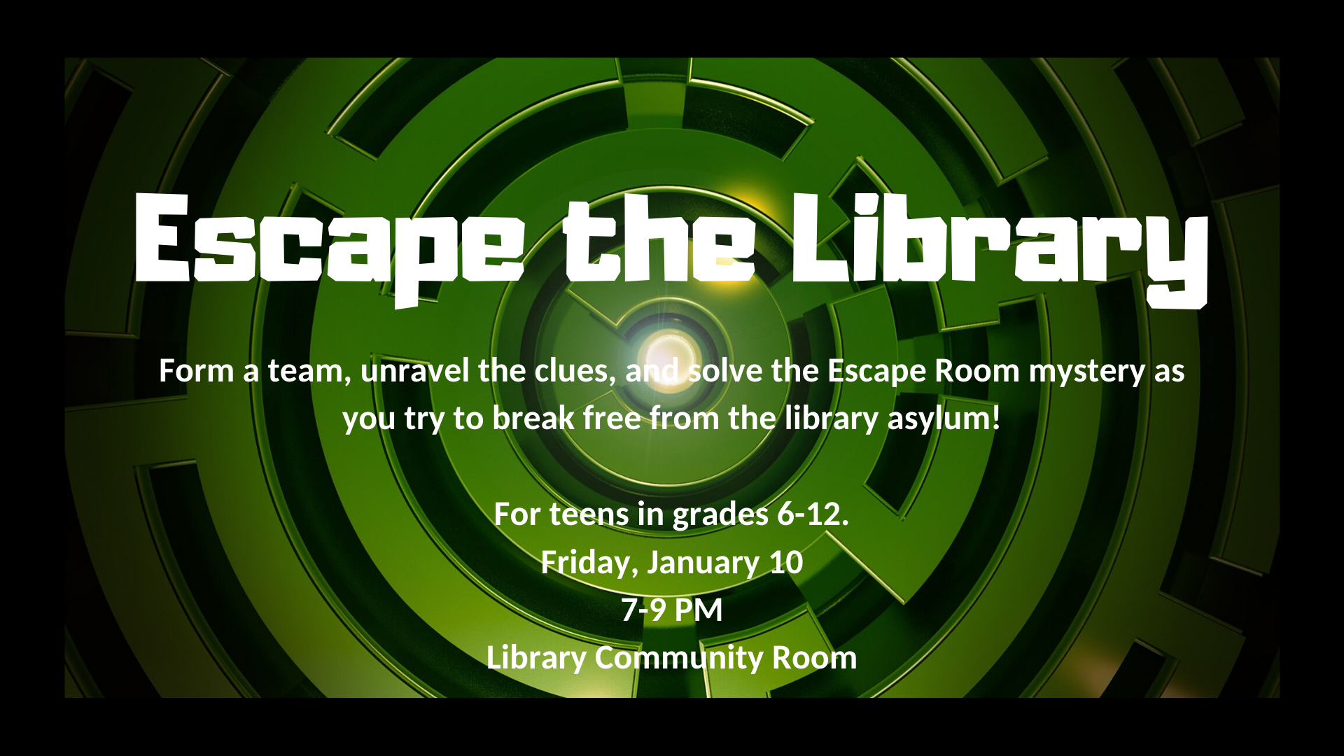 escape the library flyer