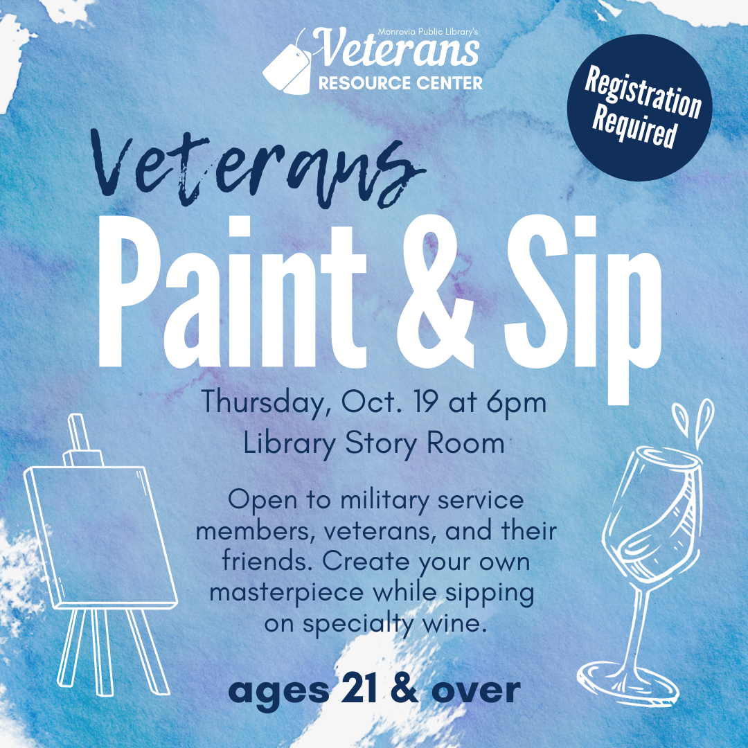 Veterans, paint & sip, flyer