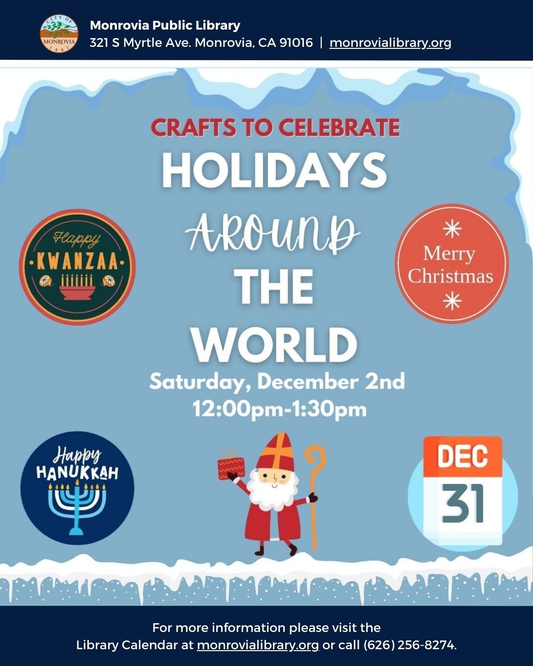 Holidays Around the World Crafts from 12pm-1:30pm
