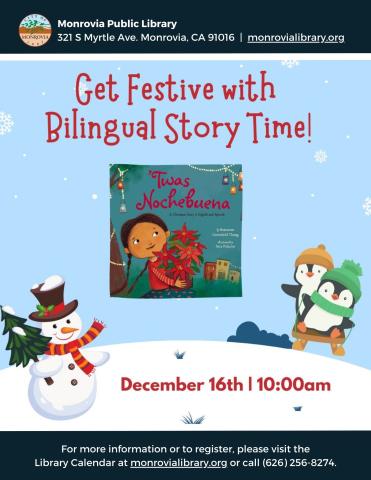 Get Festive with Bilingual Storytime December 16th at 10am