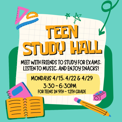 Meet with friends to study for exams, listen to music, and enjoy snacks!