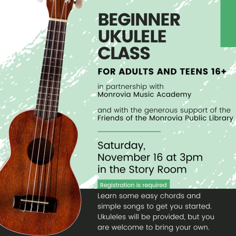 Beginner Ukulele Class for Adults and Teens 16+