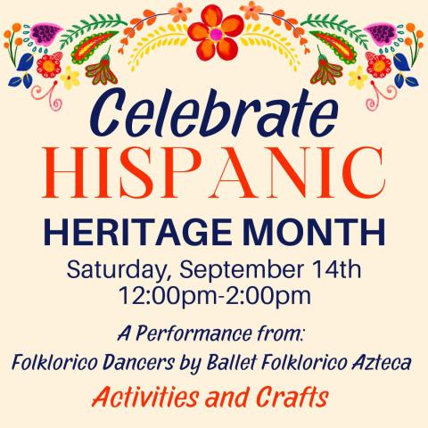 celebrate Hispanic heritage on Saturday, September 3rd at noon