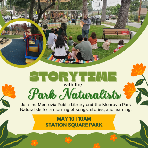 Promotional image for the Storytime with the Park Naturalists event occurring May 10 from 10:00am to 10:45am at Station Square Park..