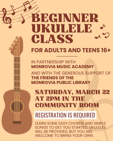 Beginner Ukulele Class for Adults and Teens 16+