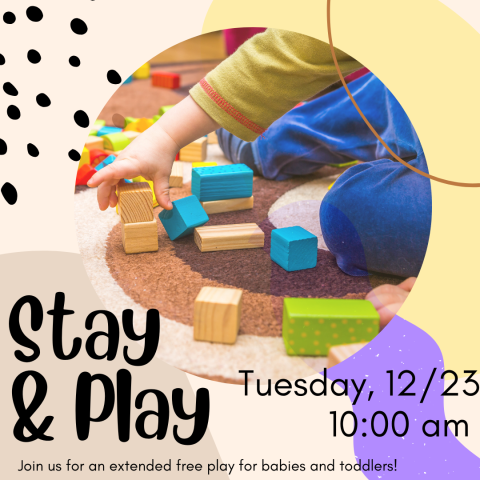 stay and play program, image of child playing with blocks