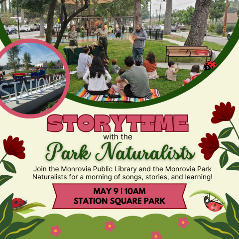 Promotional image for the Storytime with the Park Naturalists event occurring May 9 from 10:00am to 10:45am at Station Square Park.