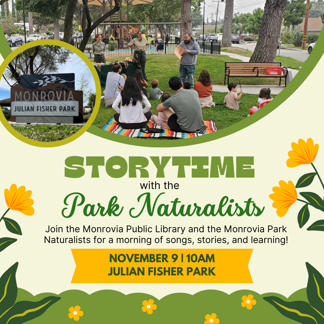 Promotional image for the Storytime with the Park Naturalists event occurring November 9, 2024 from 10:00am to 10:45am at Julian Fisher Park.