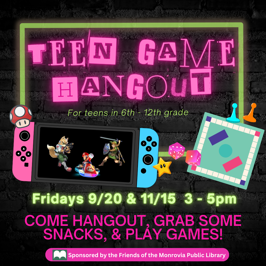 Come hangout, eat snack, and play some games!