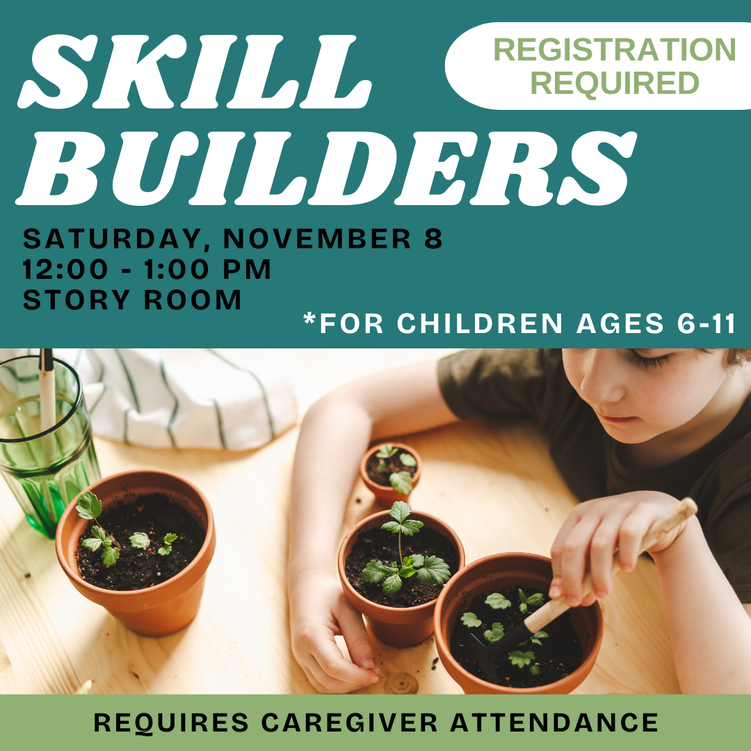 graphic with boy with terracotta pots filled with soil
