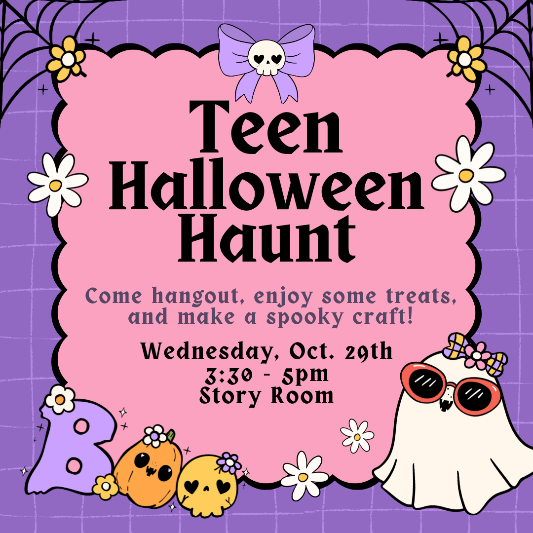 Teen Halloween Haunt, Wednesday October 29th, 3:30 to 5pm