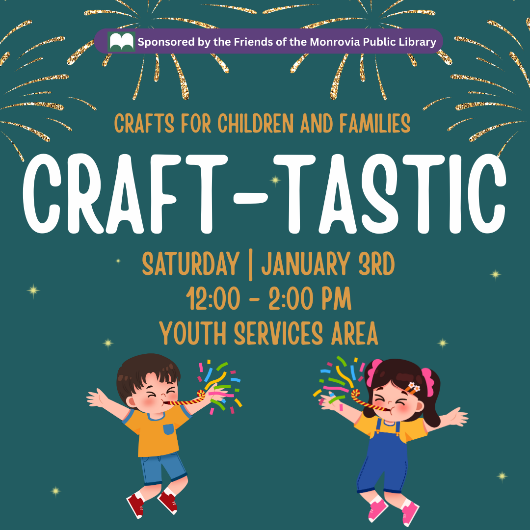 New year craft-tastic graphic with kids jumping with streamers