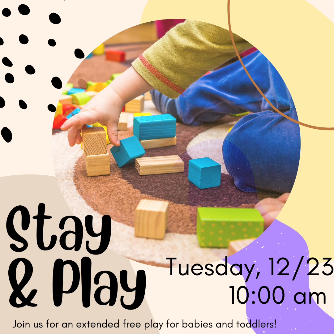 stay and play program, image of child playing with blocks